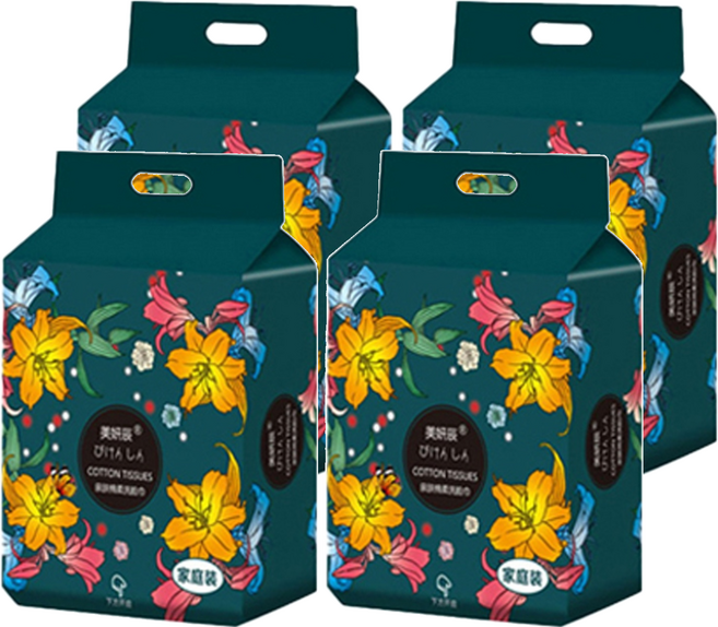 美妍辰 家庭號 加厚珍珠紋抽取式洗臉巾 可懸掛 140抽, A0100489-03, 4包