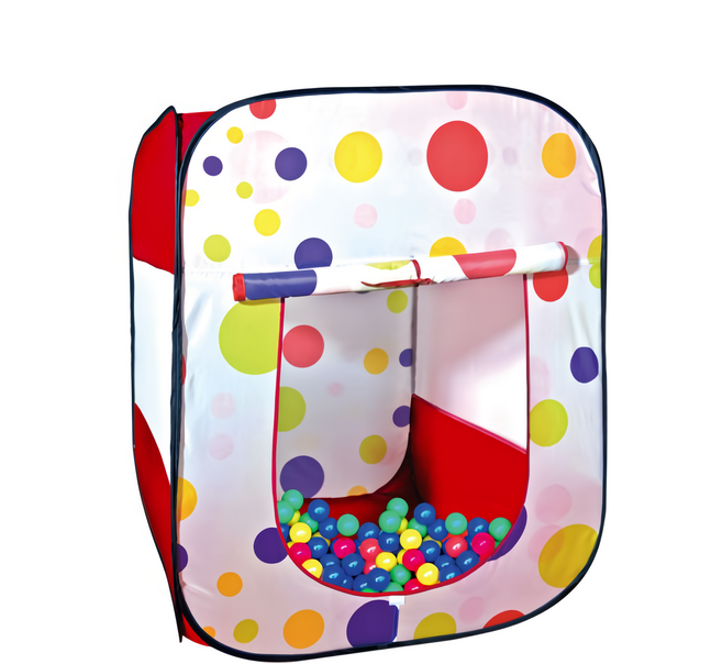 普普風點點四角帳篷球屋 台灣製 無毒球, 彩色, 1組