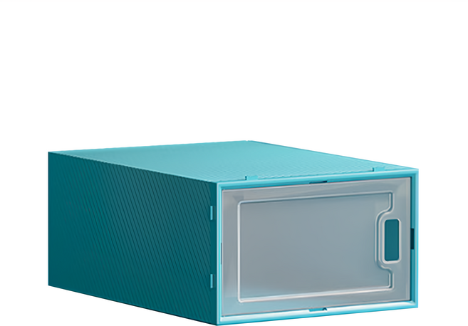 JOSIC 莫蘭迪色側開門鞋盒, 莫蘭迪藍色, 4個