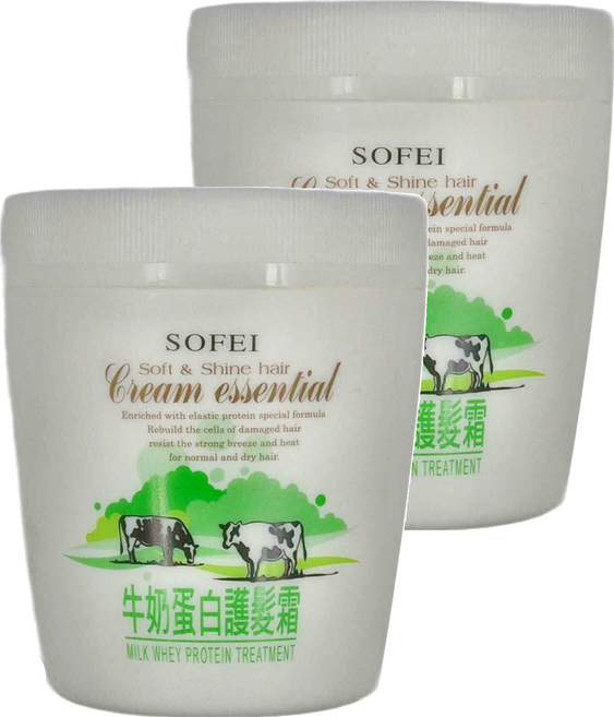SOFEI 舒妃 牛奶蛋白護髮霜, 1L, 2罐