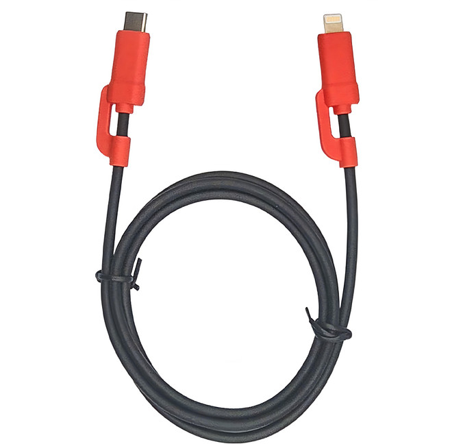 PowerSync 群加 USB C-Lightning快充傳輸線3A, 1m, 黑色 + 藍綠色, 1條