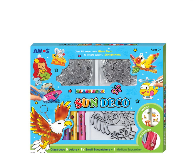AMOS 阿摩司 壓克力模型版DIY玻璃彩繪膠 6色, SA款 多色, 1組