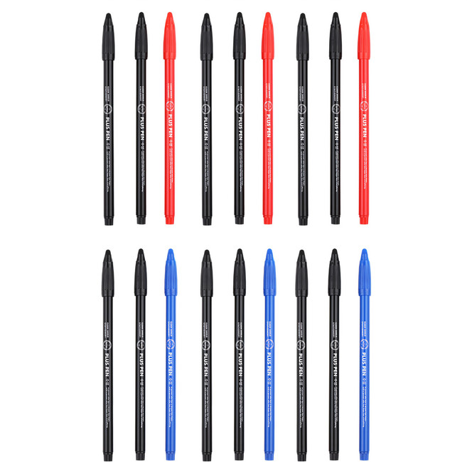 liflin Premium Plus 高級水性簽字筆組, 黑色 + 紅色 + 藍色, 18支
