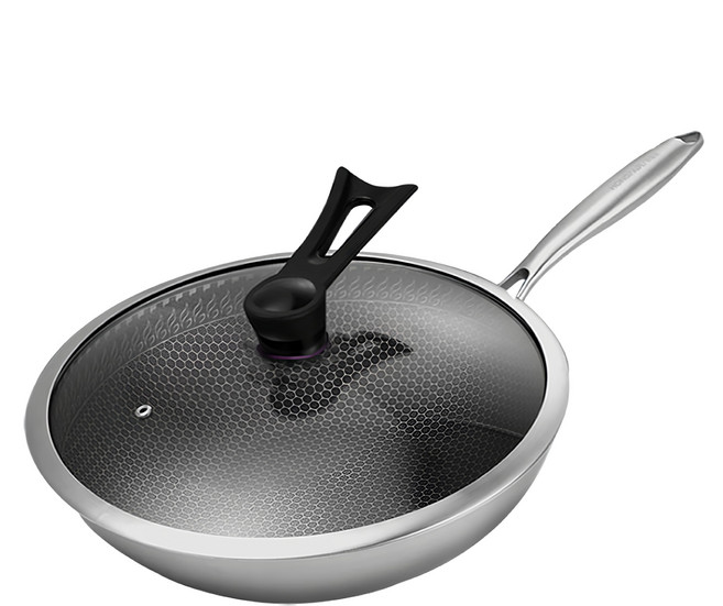 鼎匠 七層複合金304不鏽鋼不沾炒鍋 升級鈦黑, 34cm, 1個