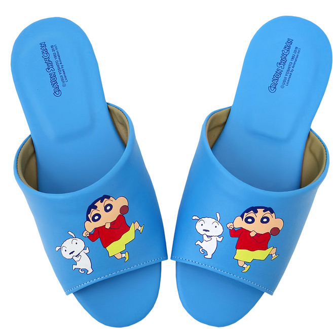 Shinchan 蠟筆小新居家室內止滑拖 卡通授權, 250mm, 跳舞款 藍色