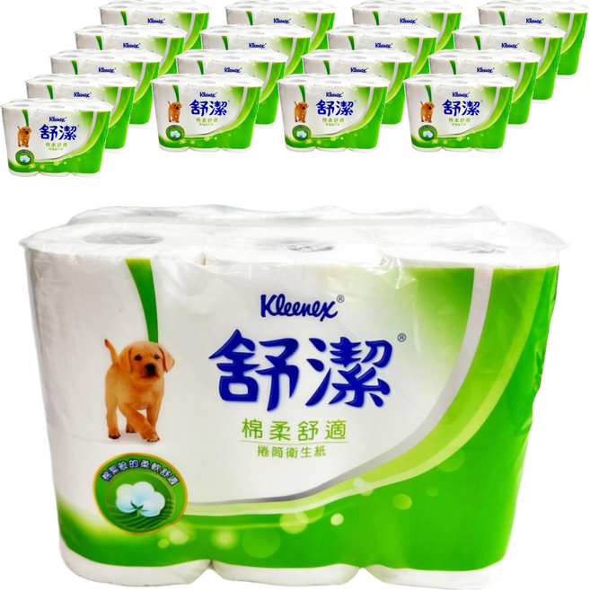 Kleenex 舒潔 棉柔舒適捲筒衛生紙 300張, 12捲, 18袋