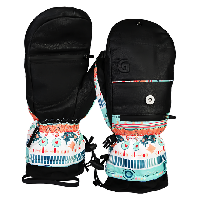WELL FIT 威飛客 GOWELL 防水滑雪併指手套, 波希米亞 黑色, 1雙