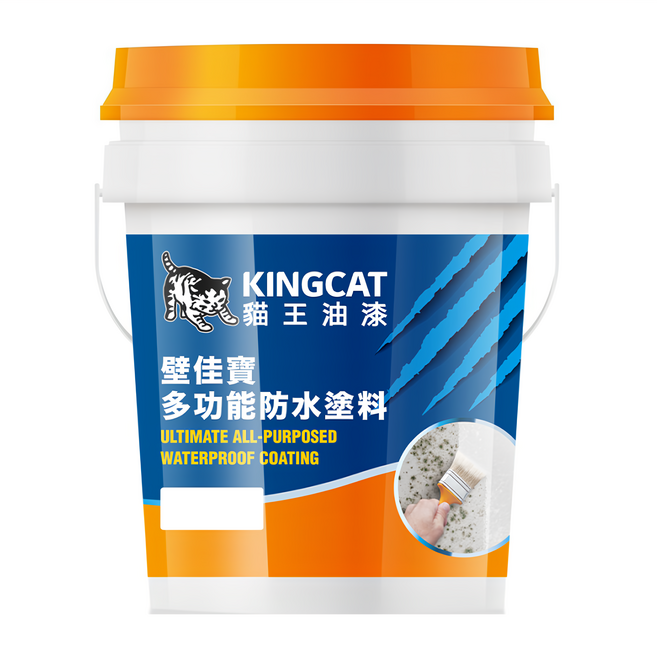 KINGCAT 貓王油漆 壁佳寶多功能防水塗料 K1-680-13, 礦銀灰, 3785ml, 1桶