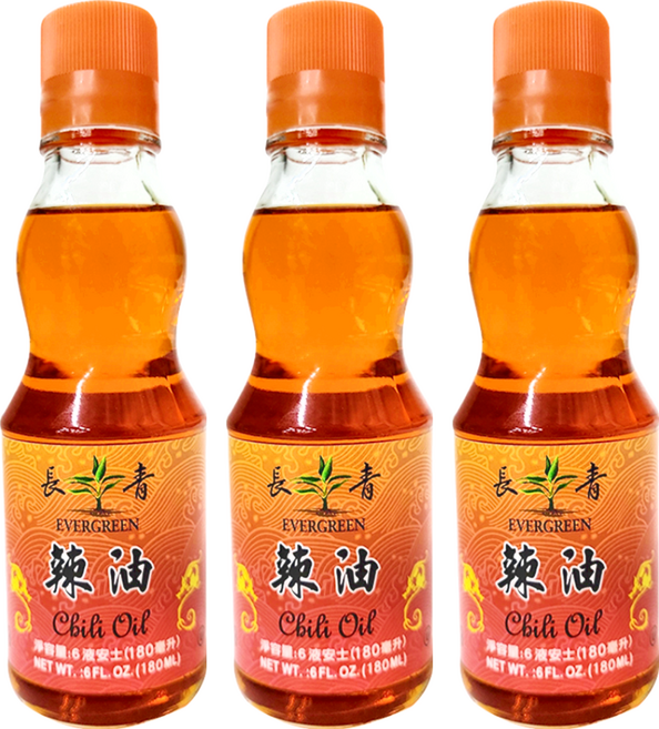 EVERGREEN 長青 辣油, 180ml, 3瓶