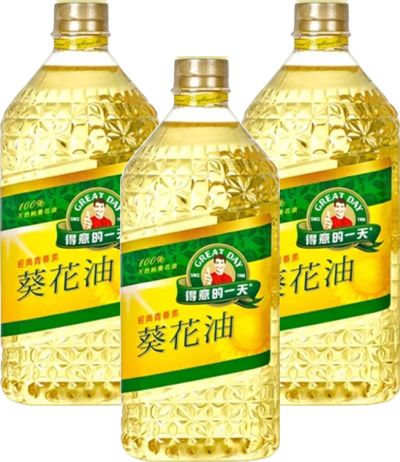得意的一天 100%純葵花油, 1.58L, 3瓶