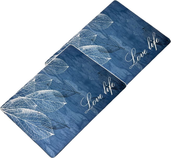 BonBon naturel 軟式硅藻土瞬吸速乾吸水地墊 60 x 40cm, 羽翼星雨 藍色, 2個