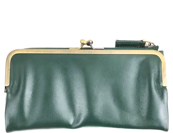 11卡位羊皮雙零錢袋口金長女夾 LH951