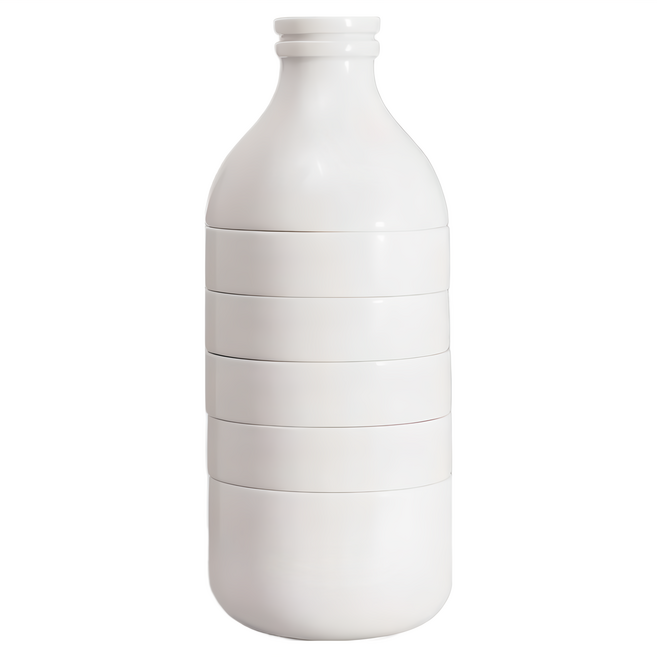 DOIY Withmilk 疊疊牛奶瓶 - 陶瓷材質 含4個杯子, 藍色, 1瓶