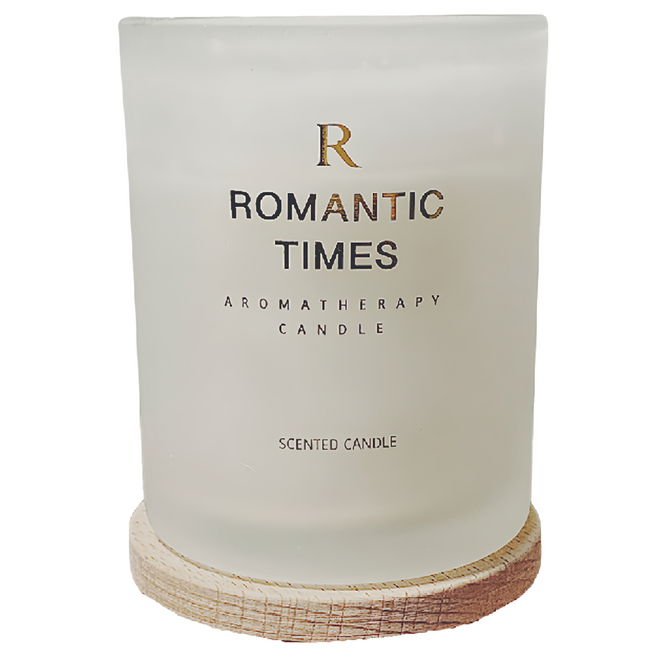 Romantic Times 木蓋香氛蠟燭 白色, 莫奈花园, 200ml, 1罐