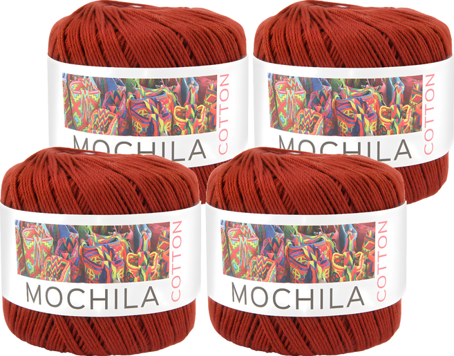 Brandyarn Mochila系列 棉針織線 棕色 200公尺 100%棉, 4捲