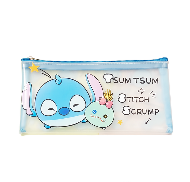 Disney 迪士尼 TSUM TSUM 寬版磨砂萬用包, 手繪史迪奇 藍色, 1個