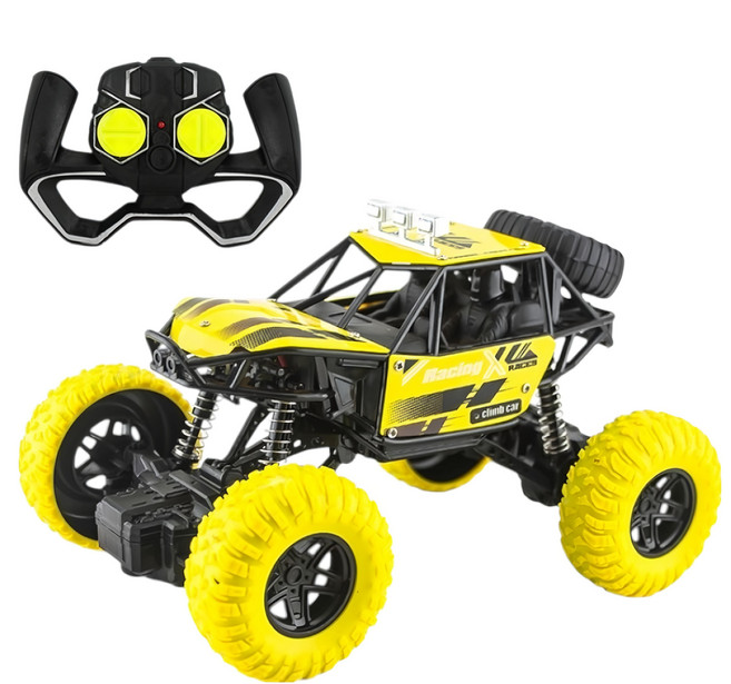 1:18 遙控彈簧避震越野車 + USB3.7V充電電池 + 遙控器 11808, 黃色, 1組