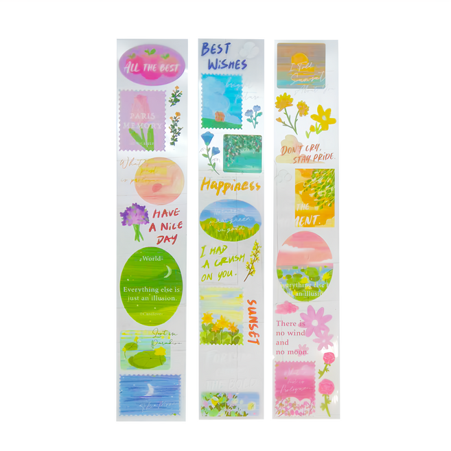 CARD LOVER 信的戀人 PET貼紙3件組, 朝暮阡行, 3個