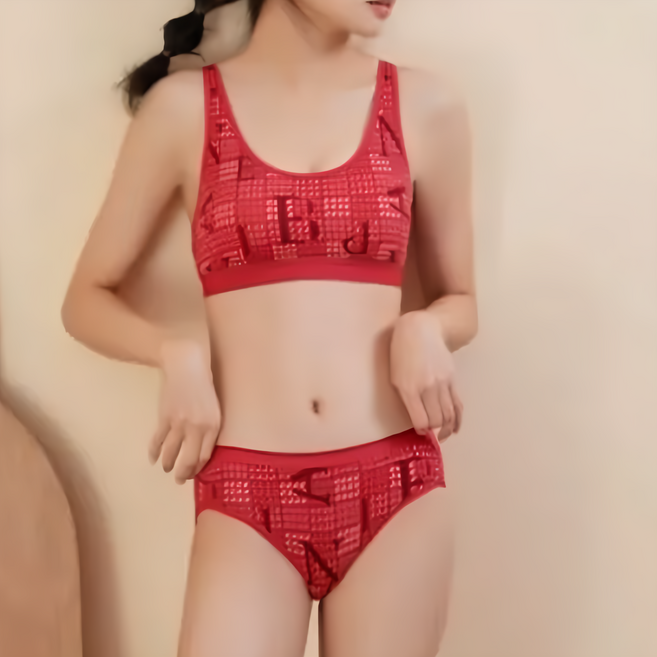 in Blooom 印花樂 x 奧黛莉 千鳥紅 背心內衣 S Scoop Bra
