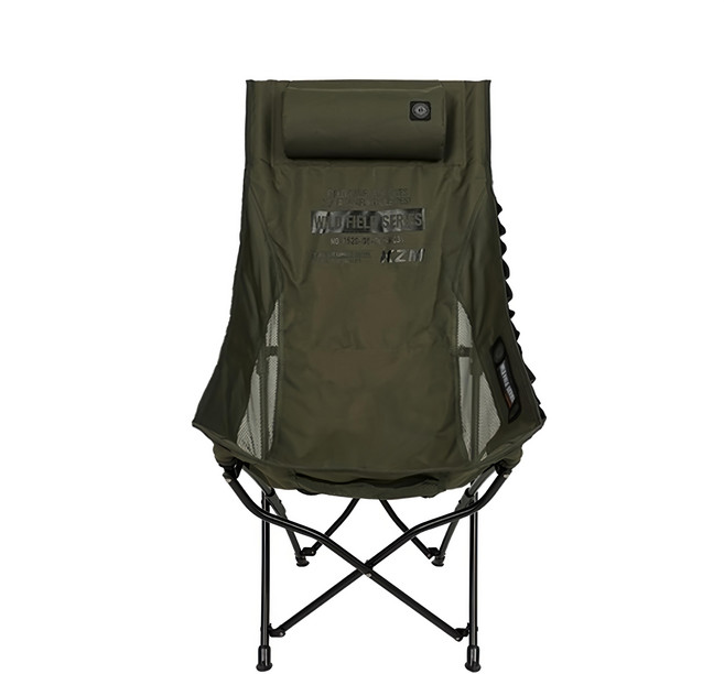 KZM OUTDOOR 工業風高背懶人折疊椅 承重80kg K23T1C06 62 x 55 x 101cm 收納16 x 16 x 71cm 2.9kg, 軍綠色, 1個