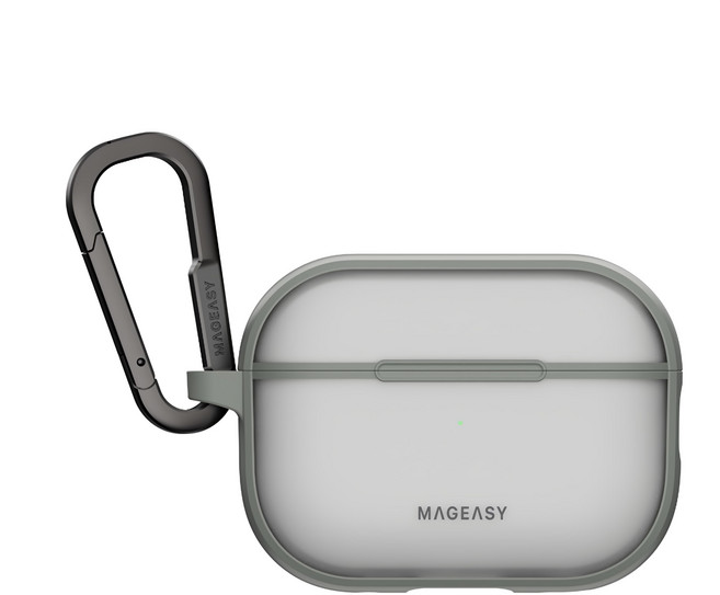 MAGEASY Roam 城市漫遊 AirPods 4 耳機保護殼 霧透灰 防刮耐磨 附登山扣, Roam 城市漫遊透耳機保護殼 - AirPods 4, 1個