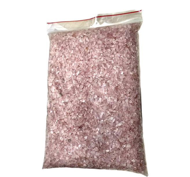 天然五色水晶石 水晶粒 聚寶盆 魚缸 造景粉水晶粒 1kg