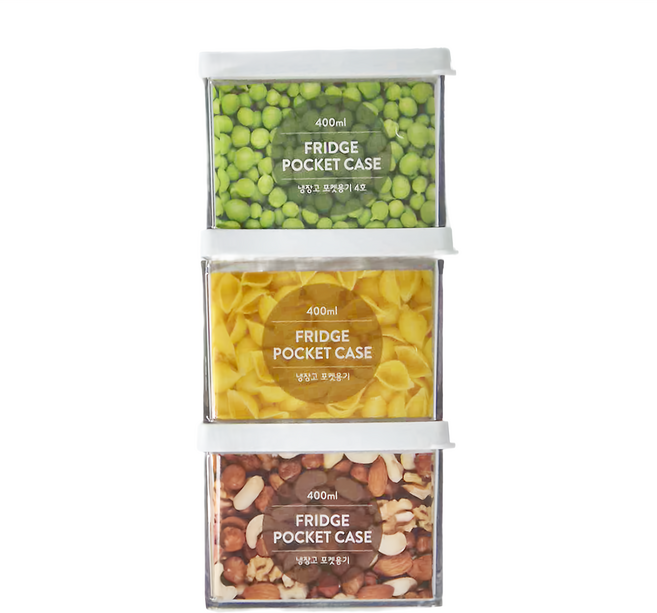 Changsin Living 昌信生活 POCKET冰箱萬用收納盒系列 C組 400ml, 3個, 1組