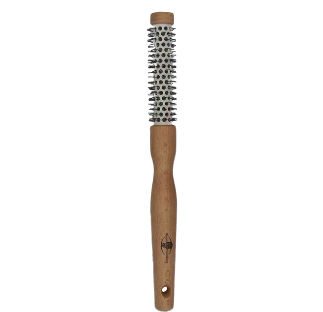Braun Wettberg 珀薇 德國製 24mm FSC原木陶瓷熱塑捲髮梳 50g, 原木, 1支