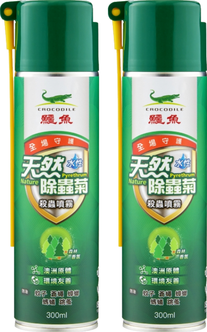 鱷魚 除蟲菊水性殺蟲劑, 300ml, 2瓶