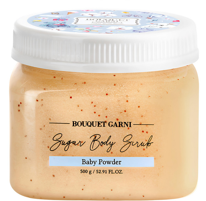 BOUQUET GARNI 身體磨砂膏 嬰兒爽身粉香, 500g, 1罐