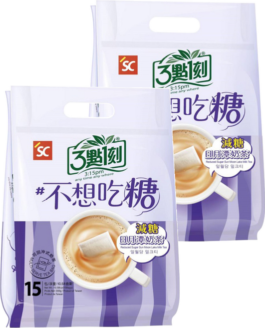 3點1刻 減糖日月潭奶荼, 20g, 15包, 2袋