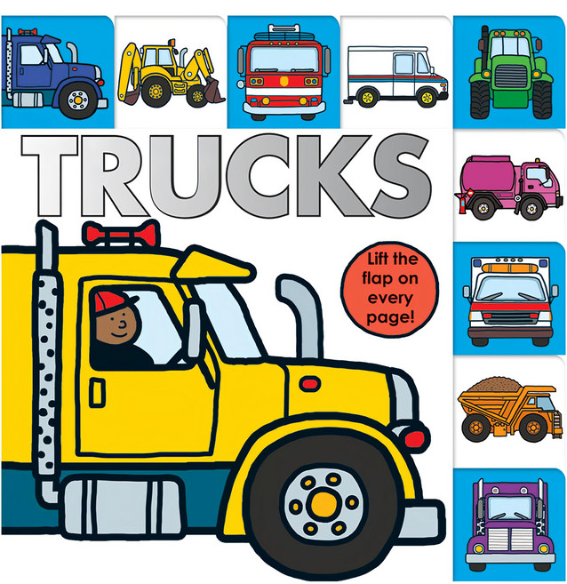 英文書 Trucks 翻翻書 lift-the-flap tab books 1歲以上, 精裝