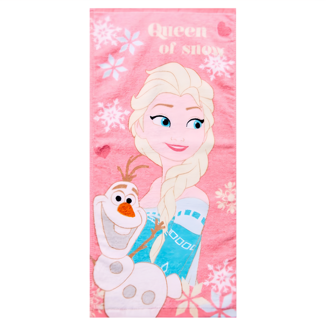 ONEDER 旺達棉品 冰雪奇緣系列童巾 54 x 27cm, 艾莎與雪寶, 1條