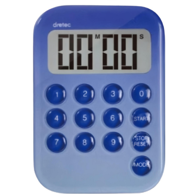 dretec 新果凍數字型電子計時器 T-553BL 藍色, 1個