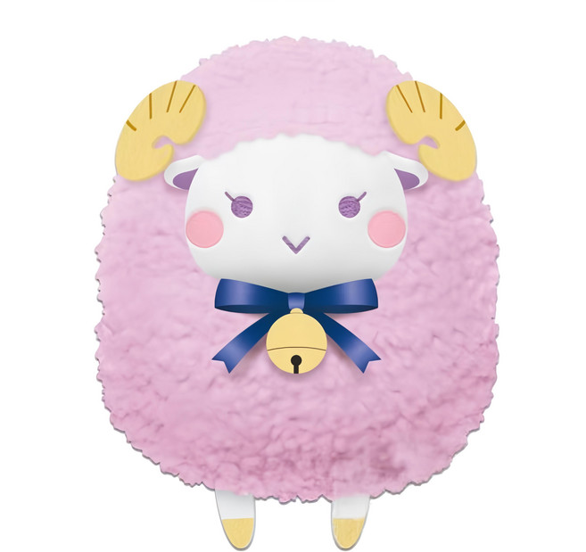 BANPRESTO 景品 Obey Me! 大型絨毛羊玩偶 A路西法, 18cm, 粉色, 1個