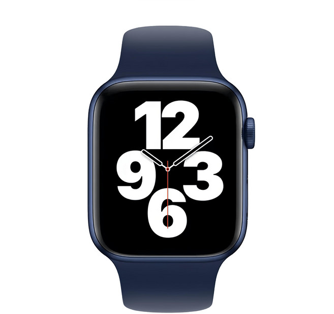 OMG Apple Watch 10 純色矽膠錶帶 46mm, 午夜藍, 1個