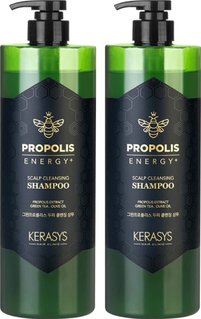 KERASYS 蜂膠活力光澤洗髮精 綠蜂膠, 1L, 2瓶