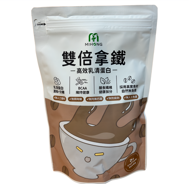 MIHONG 米鴻生醫 高效乳清蛋白 雙倍拿鐵, 1袋, 500g