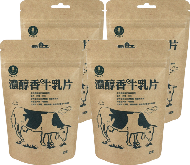 MR.JOHNSON 強森先生 濃醇香 牛乳片, 100g, 4包