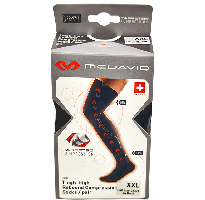 MCDAVID 爆發機能大腿襪 8838, 1雙, 黑色