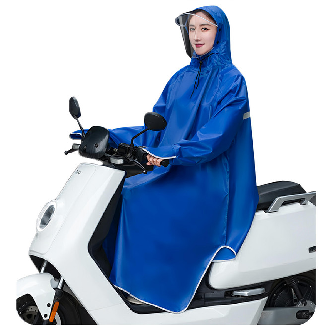 JAR嚴選 一件式戴袖口斗篷雨衣 F 深藍色
