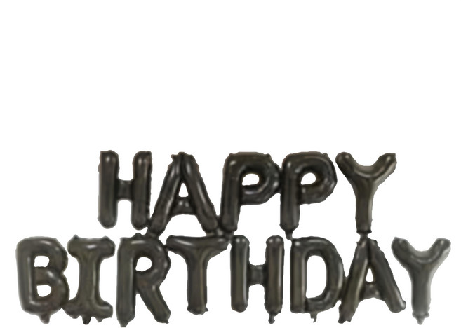 生活King 可懸掛生日快樂字母氣球 HAPPY BIRTHDAY, 黑色, 1組