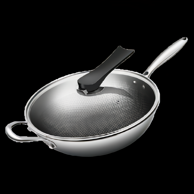 KNF康尼菲 304不鏽鋼蜂巢不沾炒鍋, 34cm, 1組