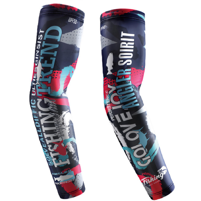 GOLOV.EJOy 運動冰絲袖套, 1雙, 紅藍條紋