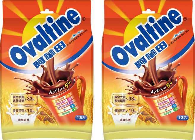 Ovaltine 阿華田 營養巧克力麥芽飲品, 20g, 13包, 2袋