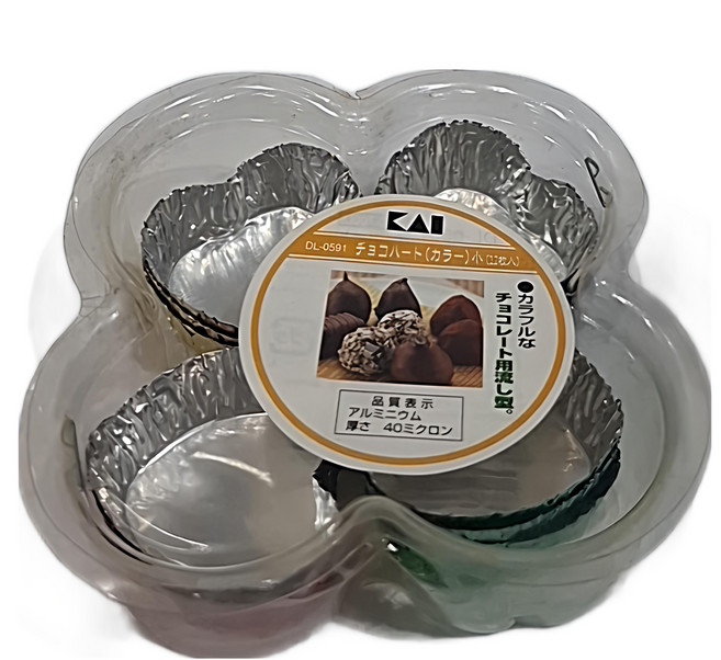 KAI 貝印 鋁箔心型巧克力紙模 DL-0591 12入, 1入
