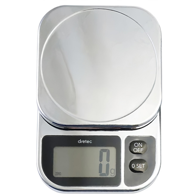 dretec 閃光 大螢幕廚房料理電子秤 KS-209CR 亮銀色 2kg, 1個