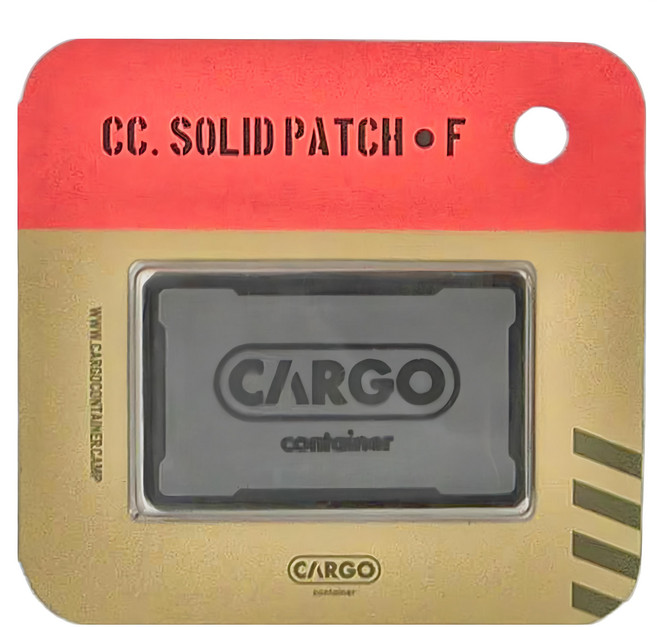 CARGO container 工業風徽章 CC. SOLID PATCH F, 黑色+灰色, 1個