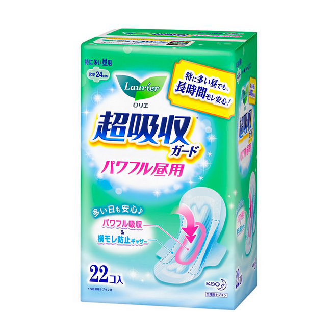 Laurier 蕾妮亞 S系列 日用超吸收衛生棉 纖薄護翼型, 24cm, 22片, 1包