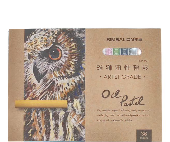 SIMBALION 雄獅 專家用油性粉彩, 36色, 1盒